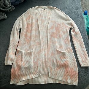 Universal Thread Women's Pink and Cream Open-Front Cardigan